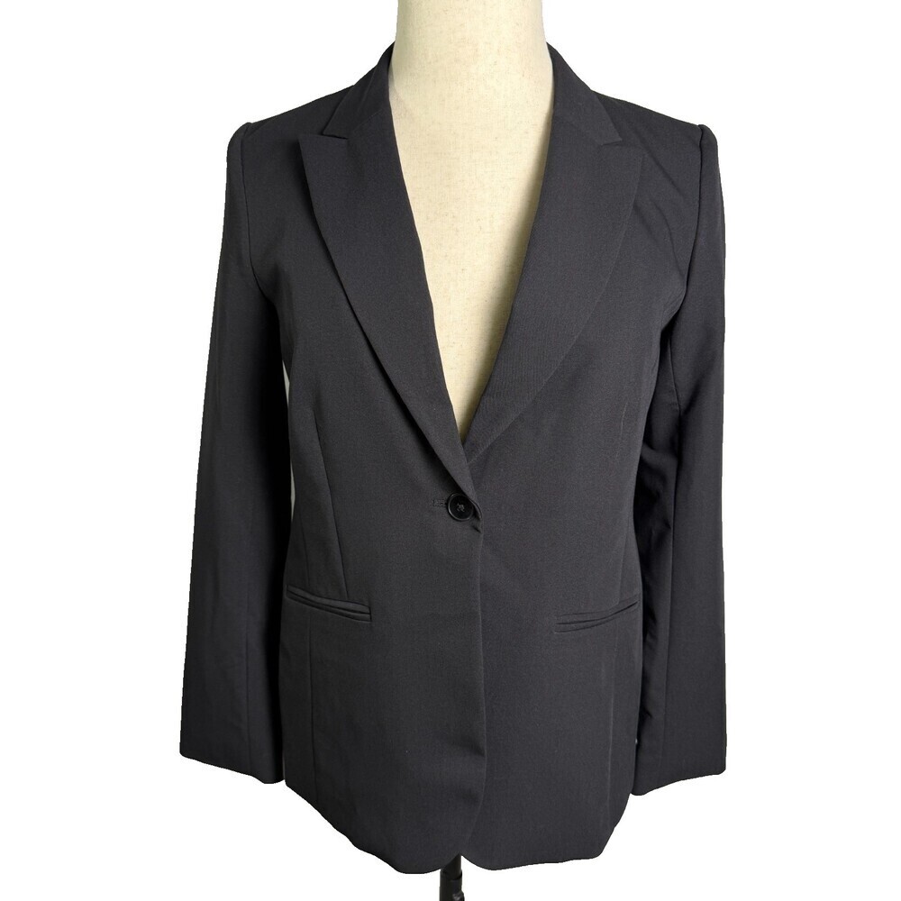 Liz Claiborne Career Women's 8 Black One-Button Blazer Suit Jacket Professional